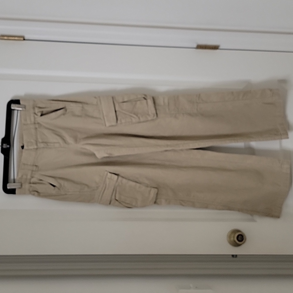H&M Divided Size 2 Khaki / Tan Corduroy Cargo Pants, Gently Used Condition